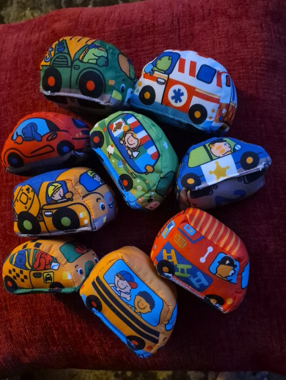 Melissa & Doug Baby Lot Of 7 Take Along Town Soft Cars